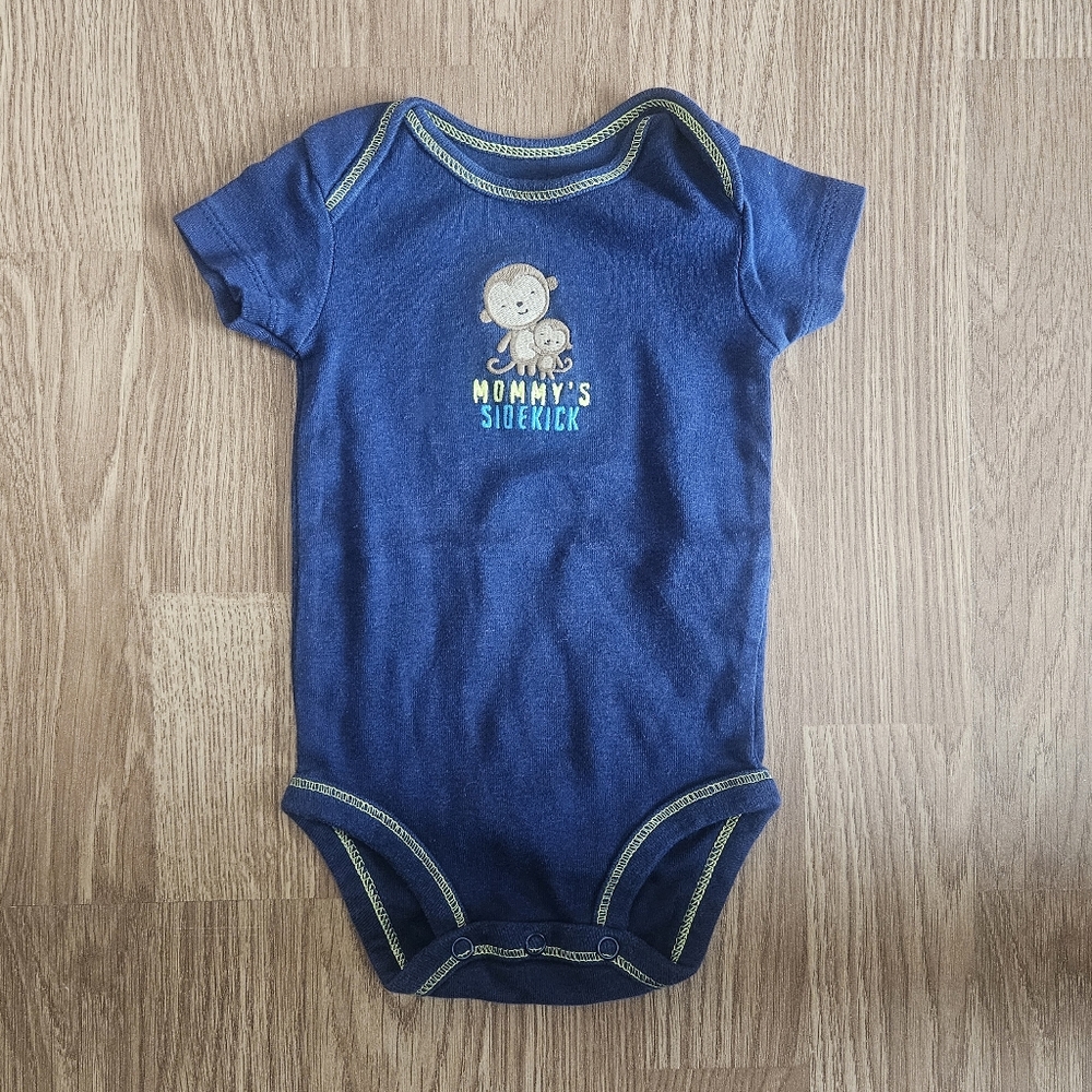 Carter's Navy Monkey "Mommy's Sidekick" Print Bodysuit